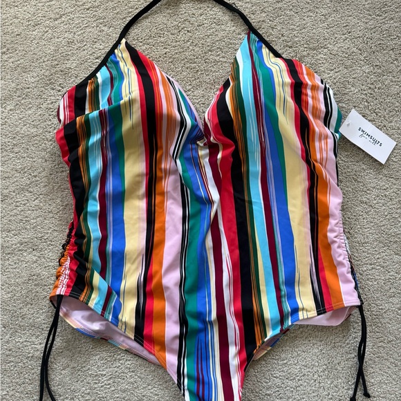Swimsuits for all striped one piece sz 24 - Picture 3 of 5